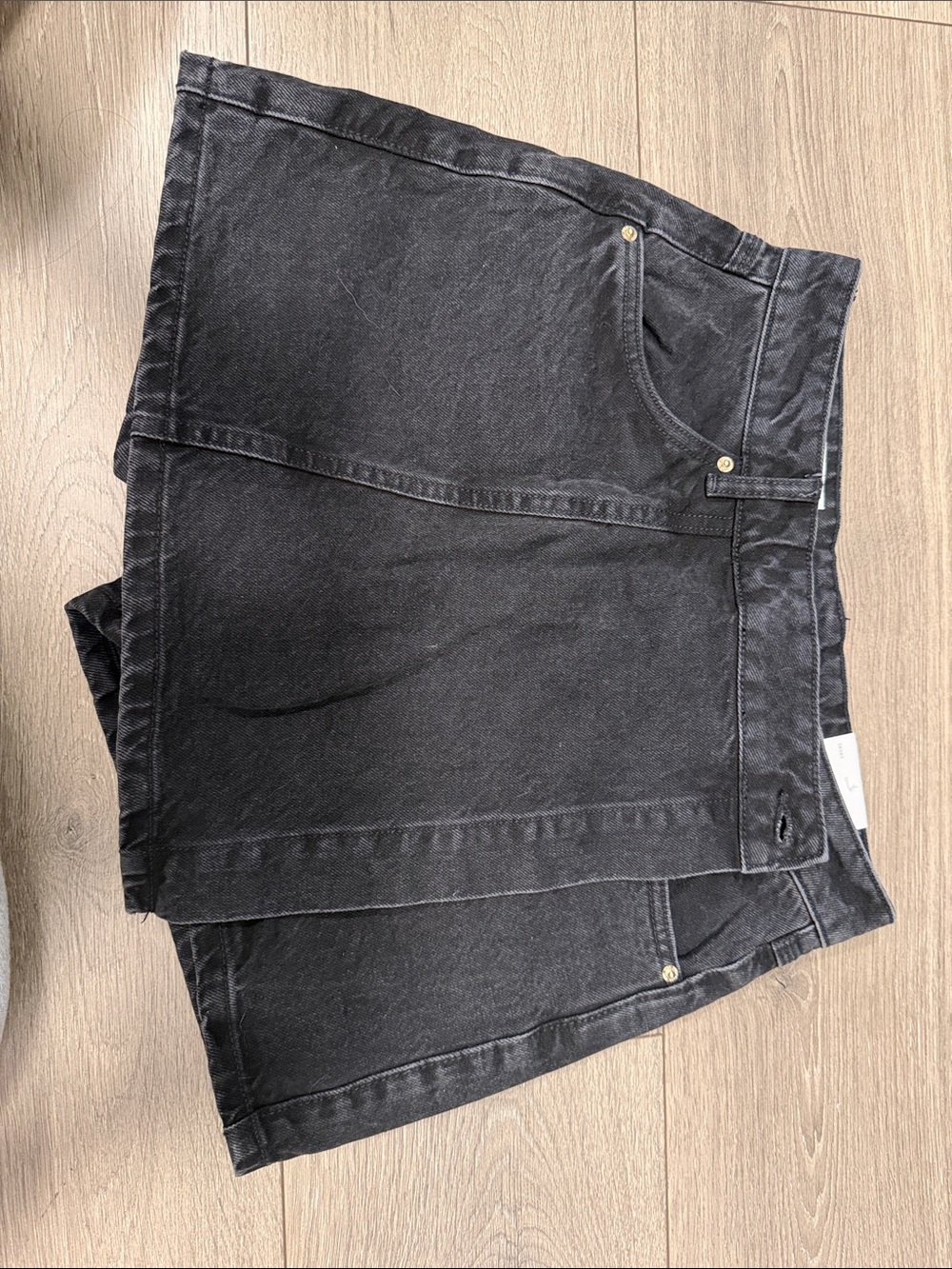 Zara Black Denim Mini Skirt with Subtle Waistband Detail